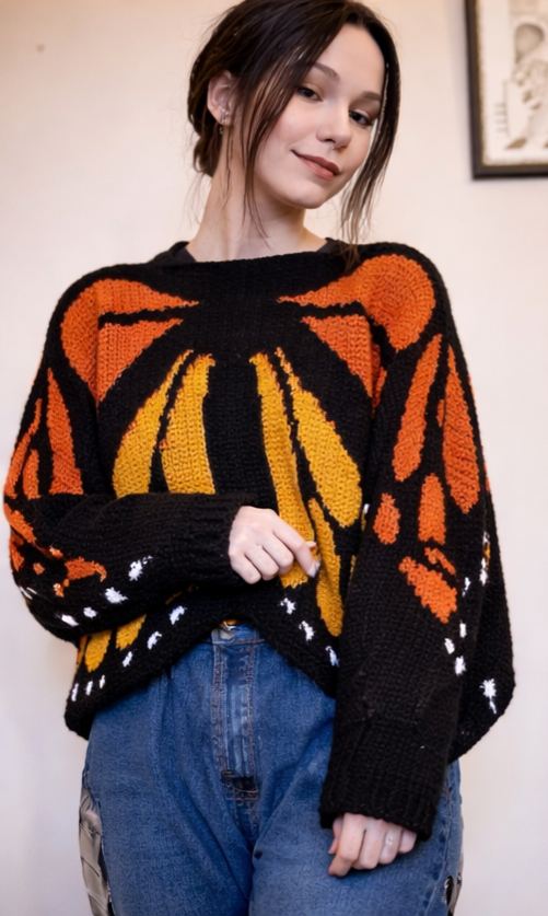 Butterfly Purple Wings Knit Cardigan