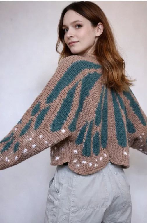 Butterfly Purple Wings Knit Cardigan