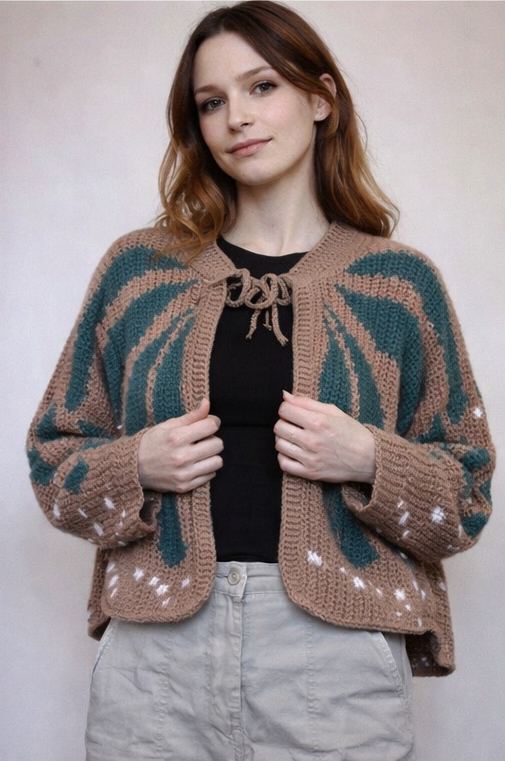 Butterfly Purple Wings Knit Cardigan