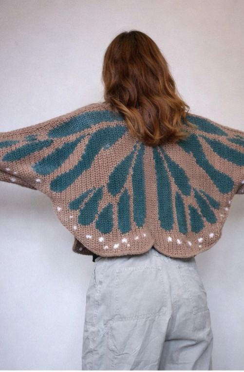 Butterfly Purple Wings Knit Cardigan