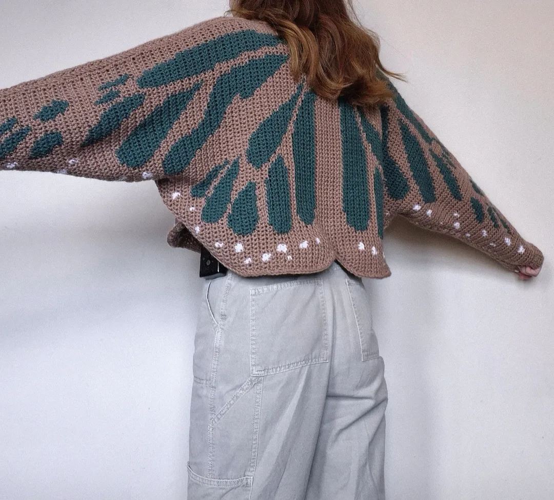 Butterfly Purple Wings Knit Cardigan