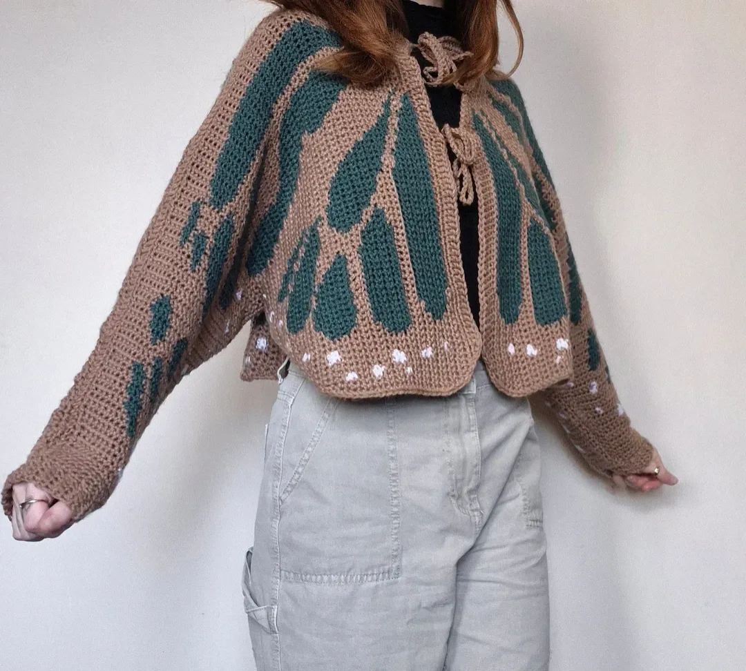 Butterfly Purple Wings Knit Cardigan