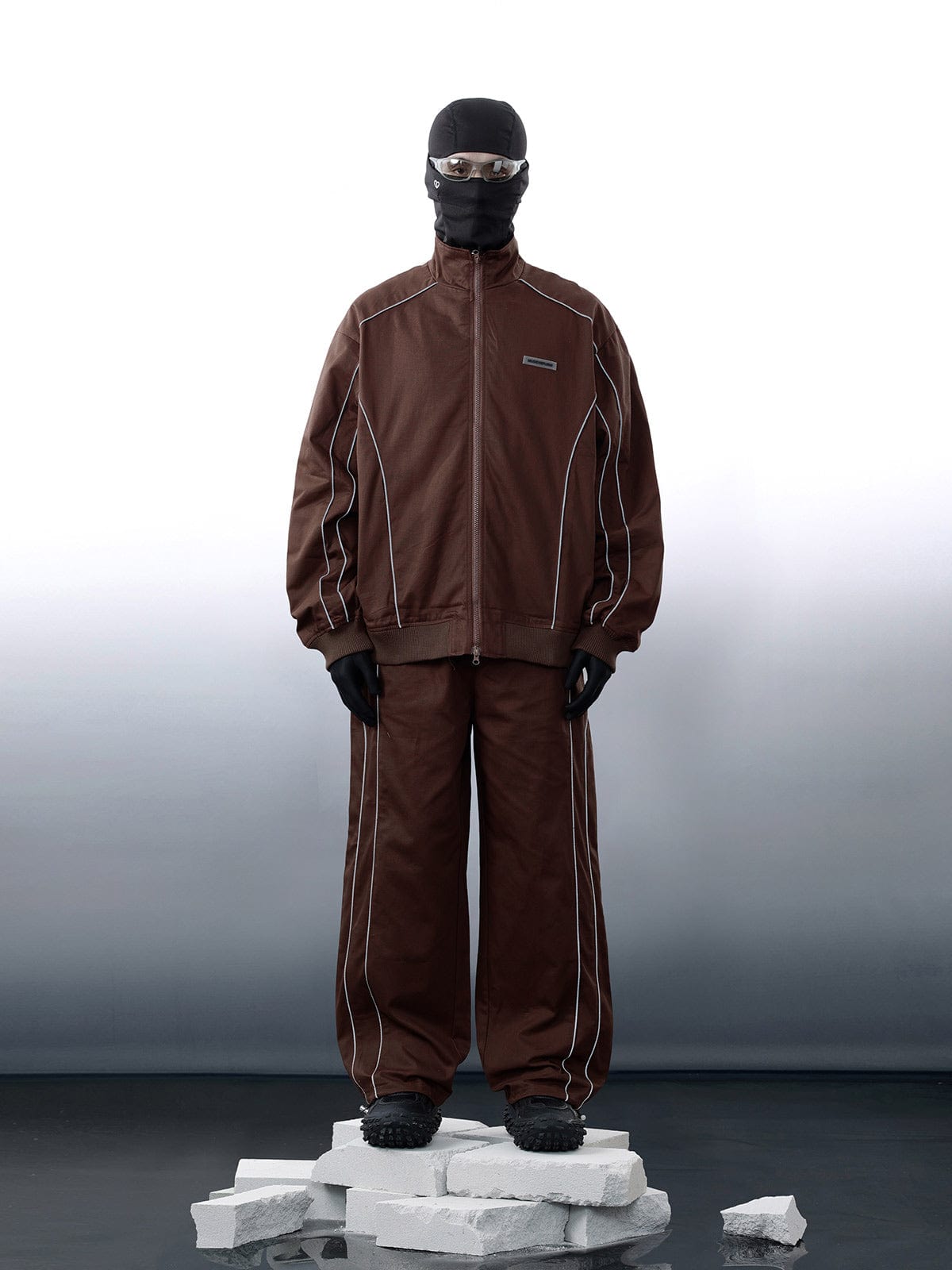 NEV Solid Reflective Strip Drawstring Pants