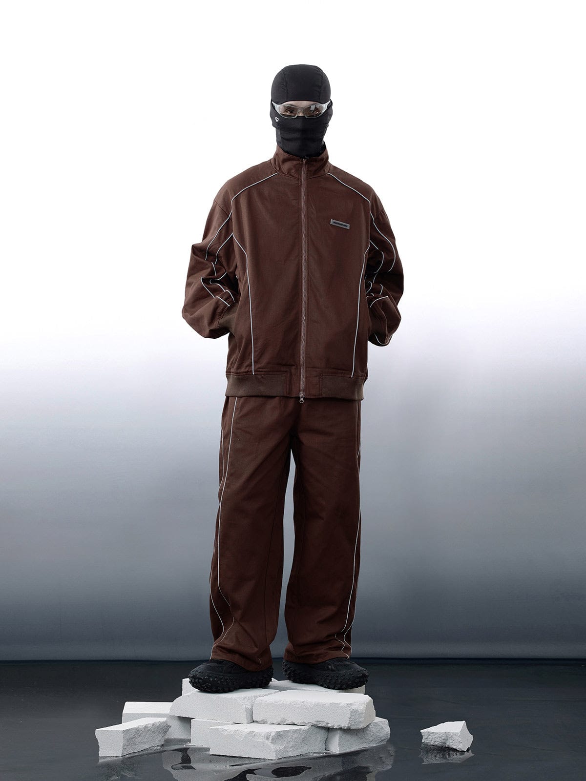 NEV Solid Reflective Strip Drawstring Pants