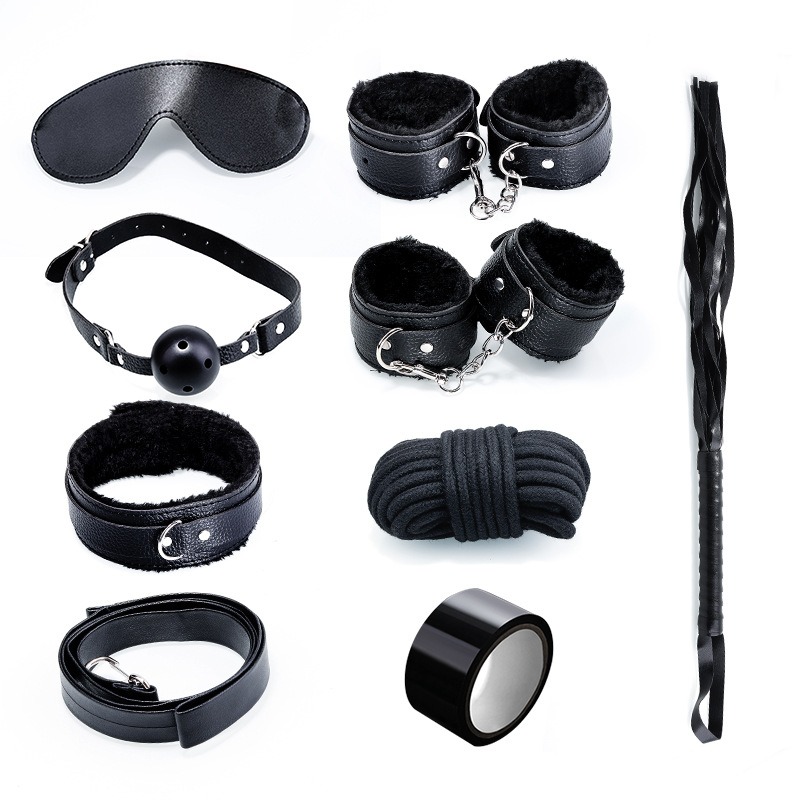 Leather and Plush Bondage Kit Eight-Piece Set