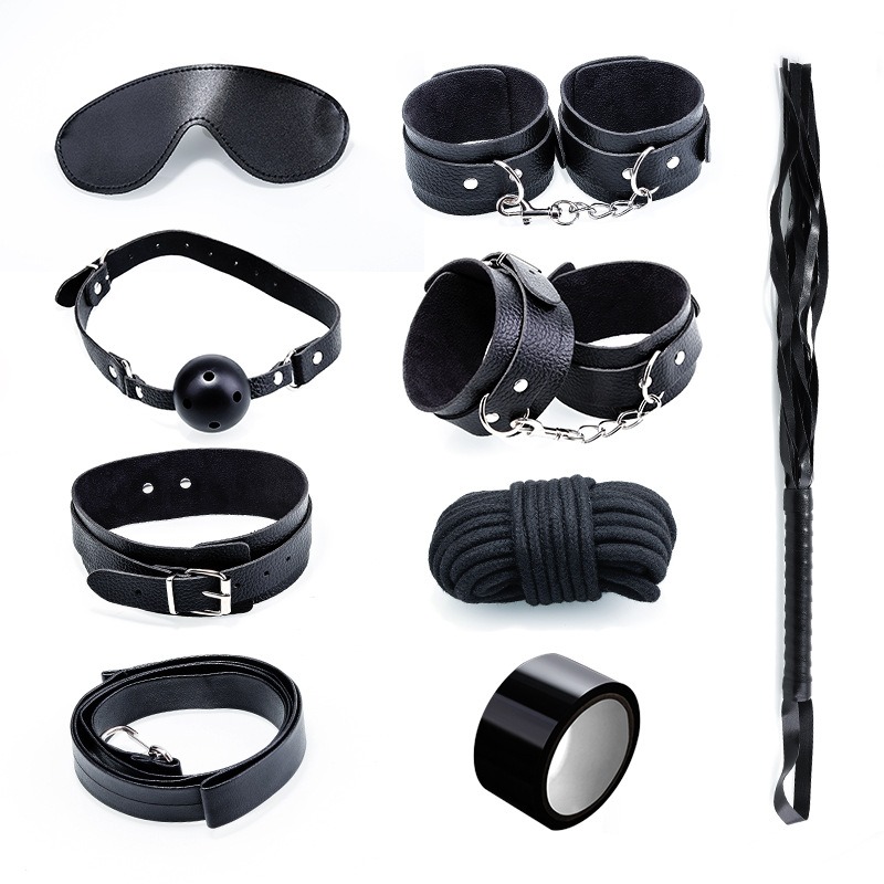 Leather and Plush Bondage Kit Eight-Piece Set