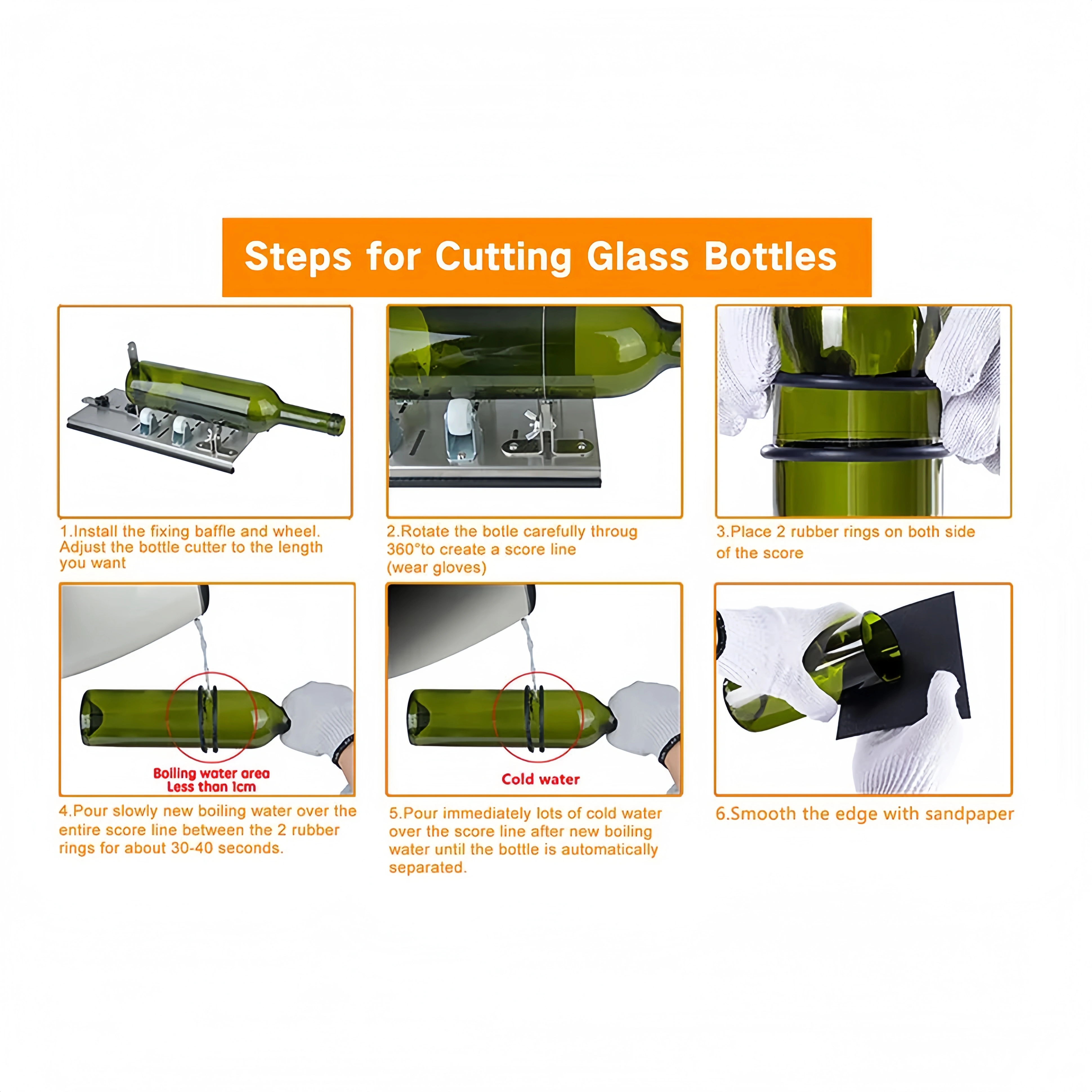 Glass Bottle Cutter – Upgraded Bottle Cutter & Glass Cutting Kit for Wine, Beer, Liquor, Whiskey, Champagne Bottles (Round Bottles Only)