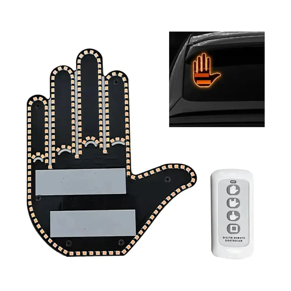 Finger Gesture Light – Funny LED Hand Sign with Remote, Glow Gesture for Car and Truck