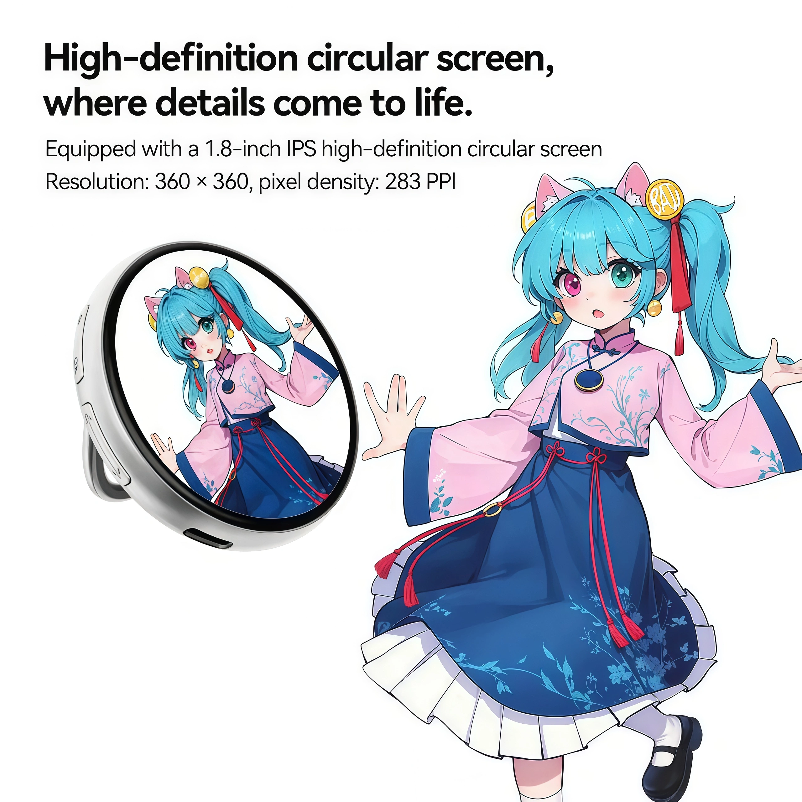 Digital Display Badge – Customizable Touchscreen Pin for Photos, GIFs, and Animations