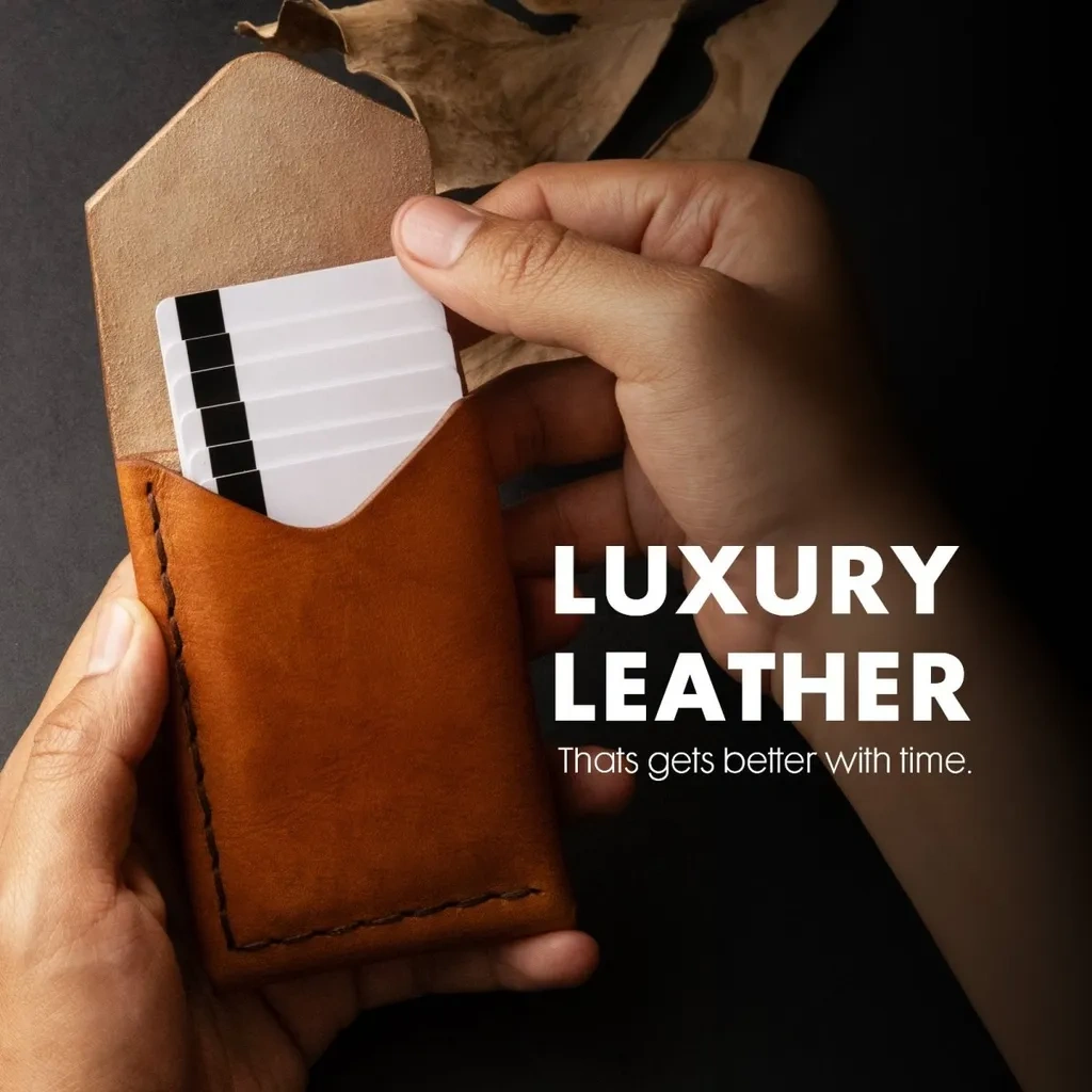 Full-Grain Leather Vertical Wallet – Minimalist Style, Maximum Durability