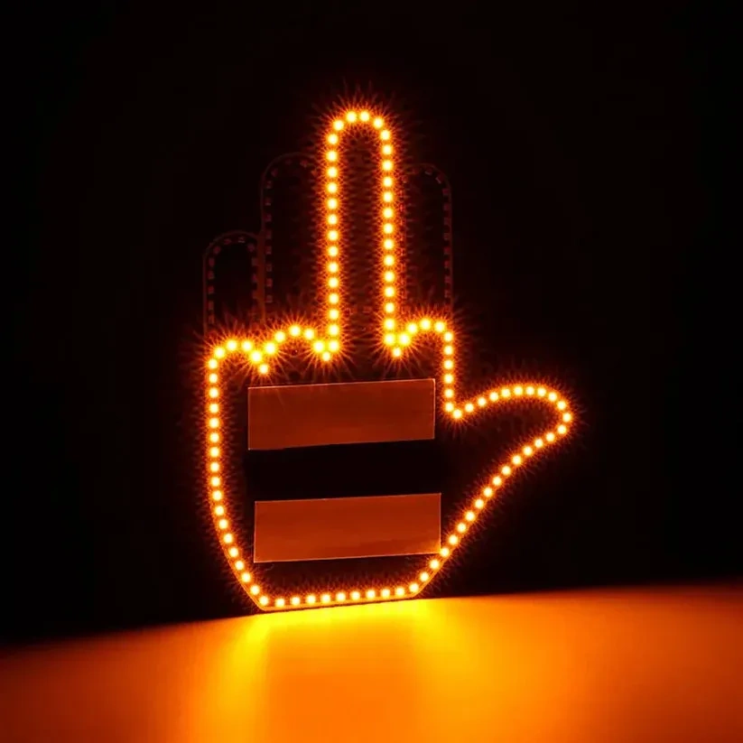 Finger Gesture Light – Funny LED Hand Sign with Remote, Glow Gesture for Car and Truck