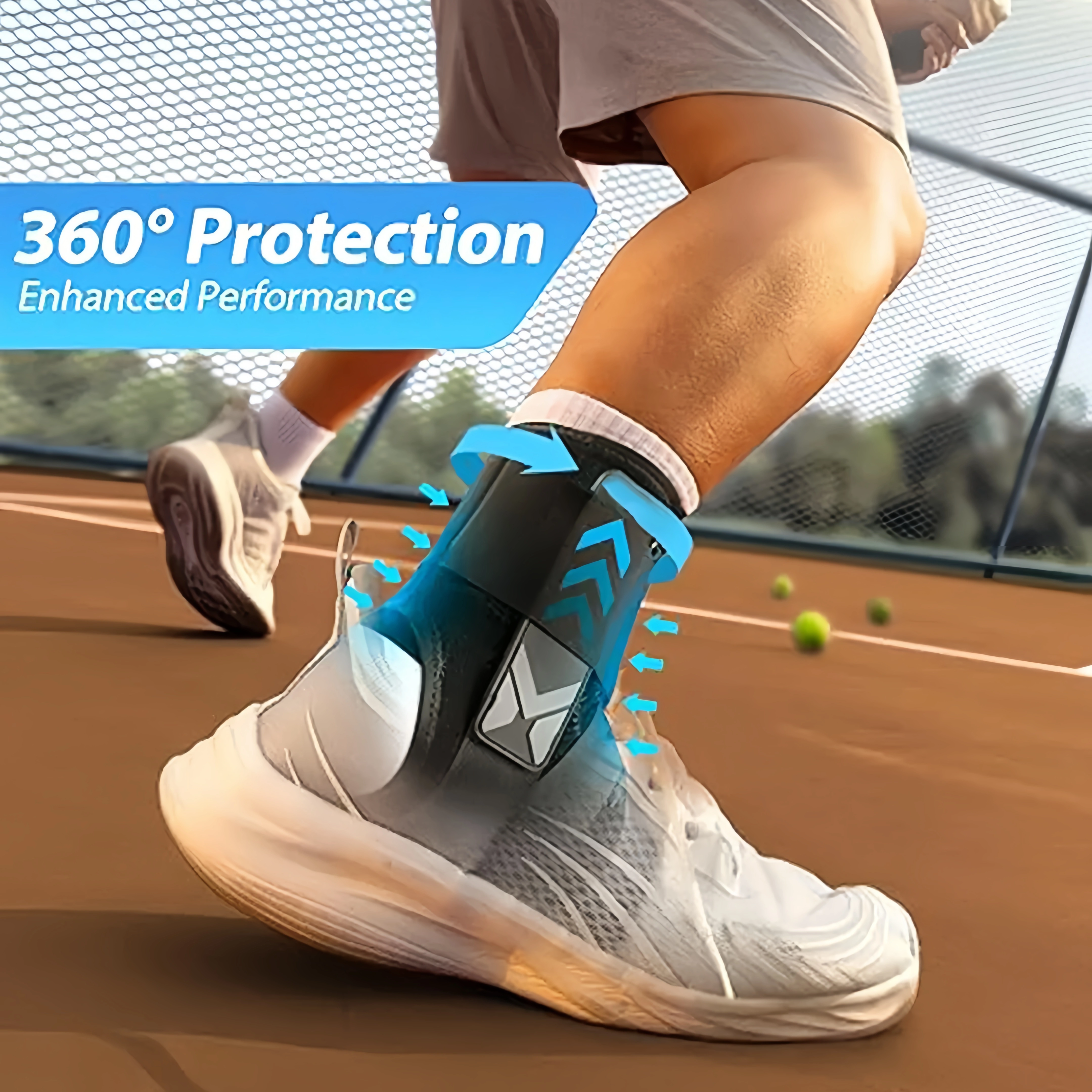 Quick-tie ankle brace with side stabilizing pads