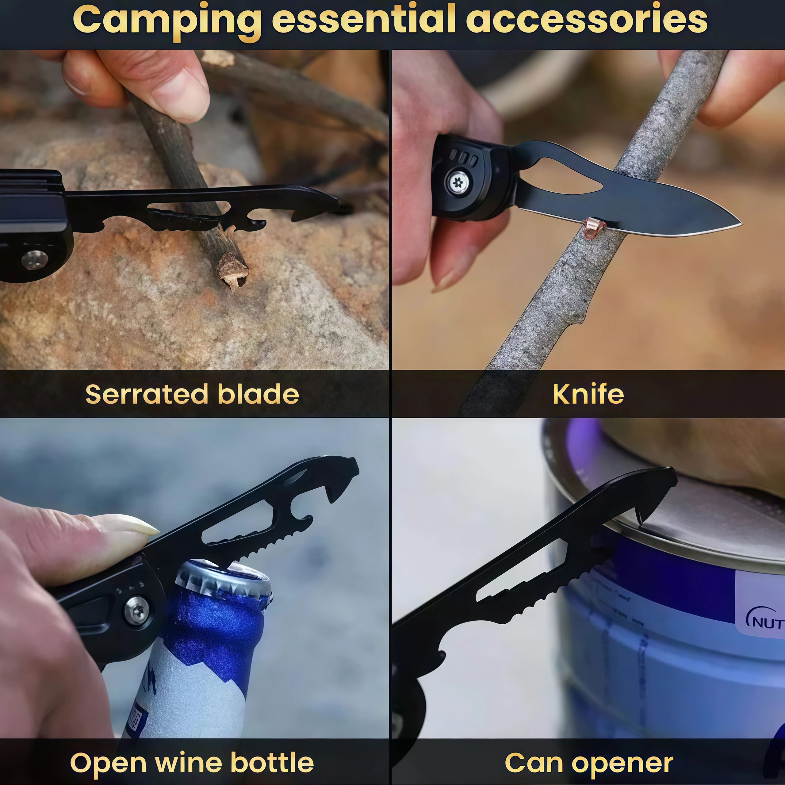 14-in-1 Multi-functional Tool - Essential for Hiking and Adventure