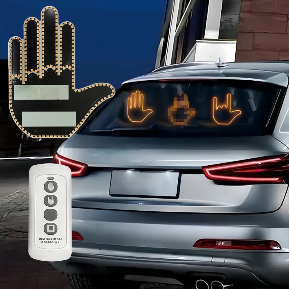 Finger Gesture Light – Funny LED Hand Sign with Remote, Glow Gesture for Car and Truck