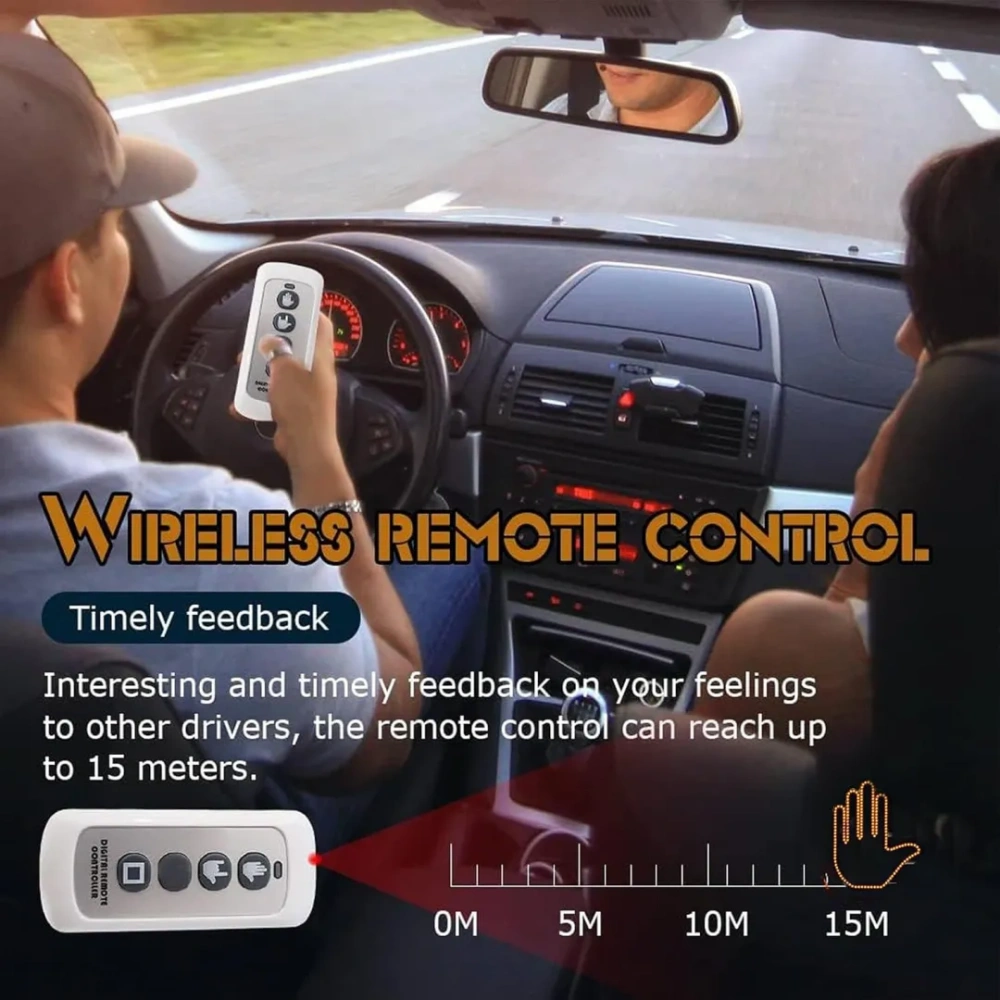 Finger Gesture Light – Funny LED Hand Sign with Remote, Glow Gesture for Car and Truck