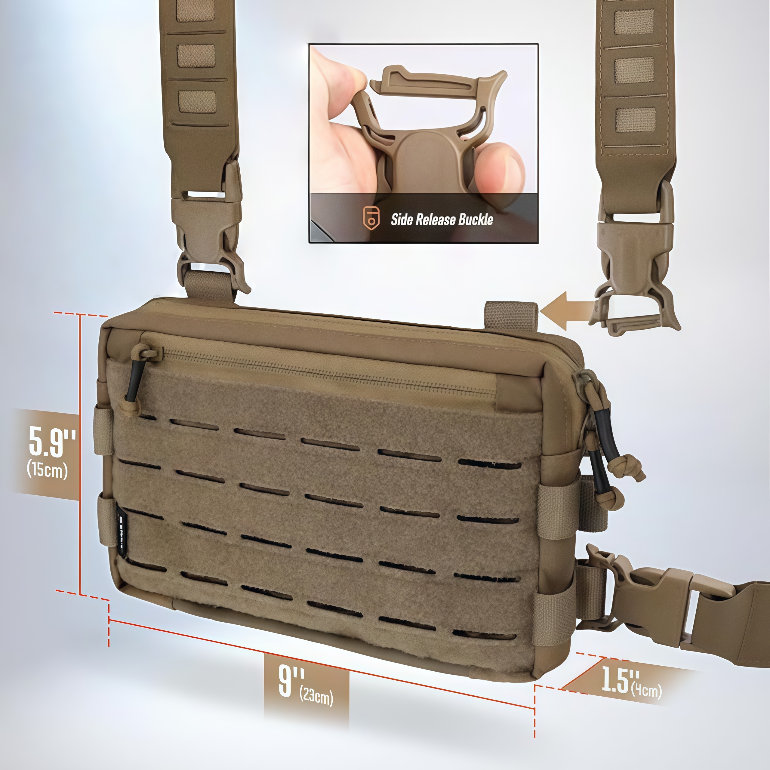 Compact Chest Rig Bag – Modular Front Loop Design for Outdoor & EDC Use
