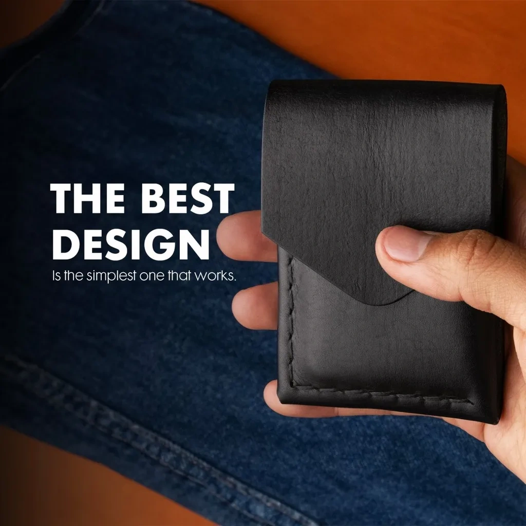 Full-Grain Leather Vertical Wallet – Minimalist Style, Maximum Durability