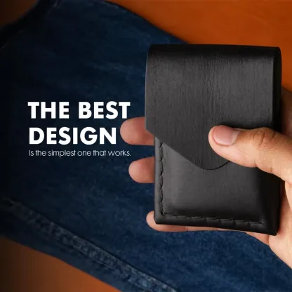 Full-Grain Leather Vertical Wallet – Minimalist Style, Maximum Durability