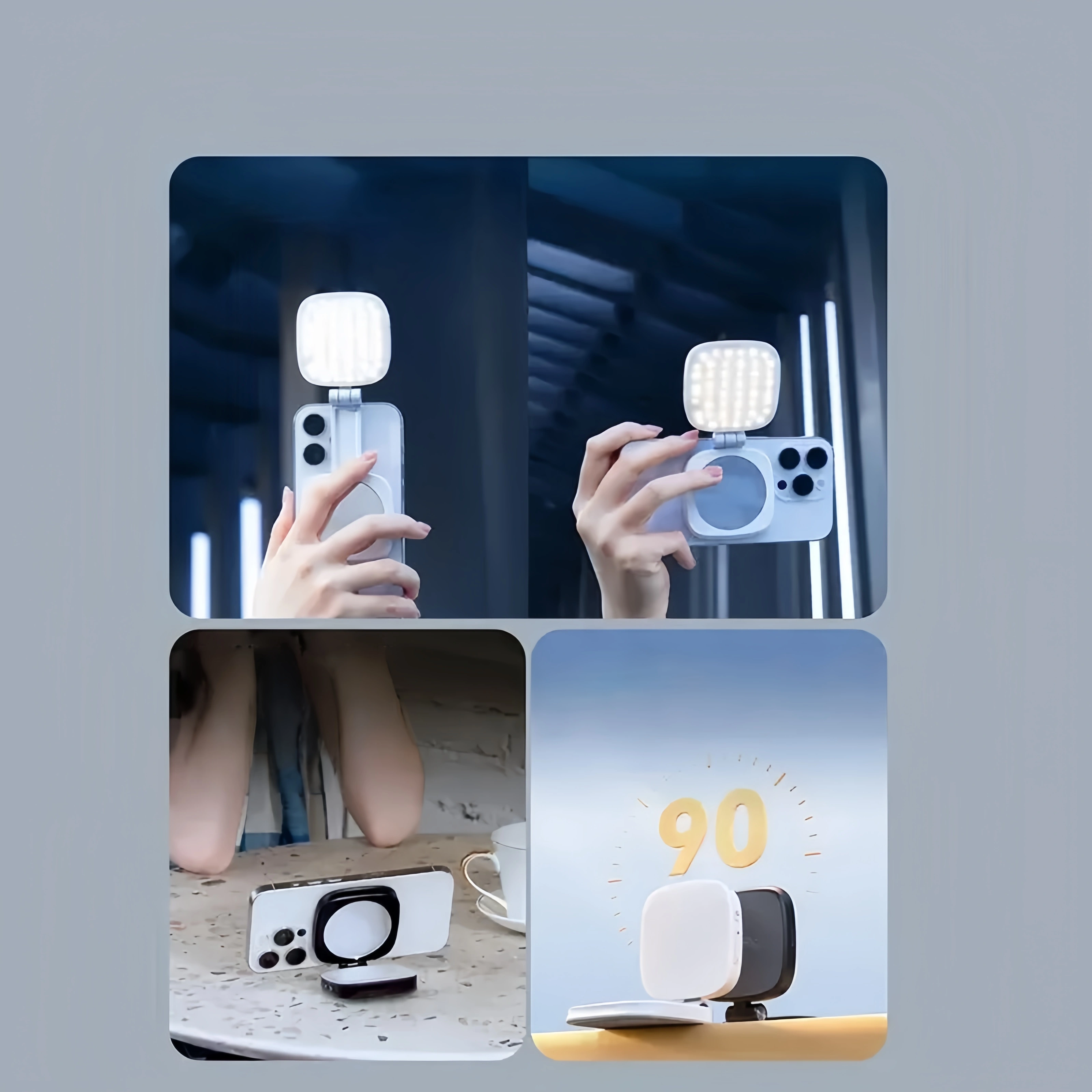 Magnetic Selfie Ring Light – Pocket-Size Phone Lighting with Mirror