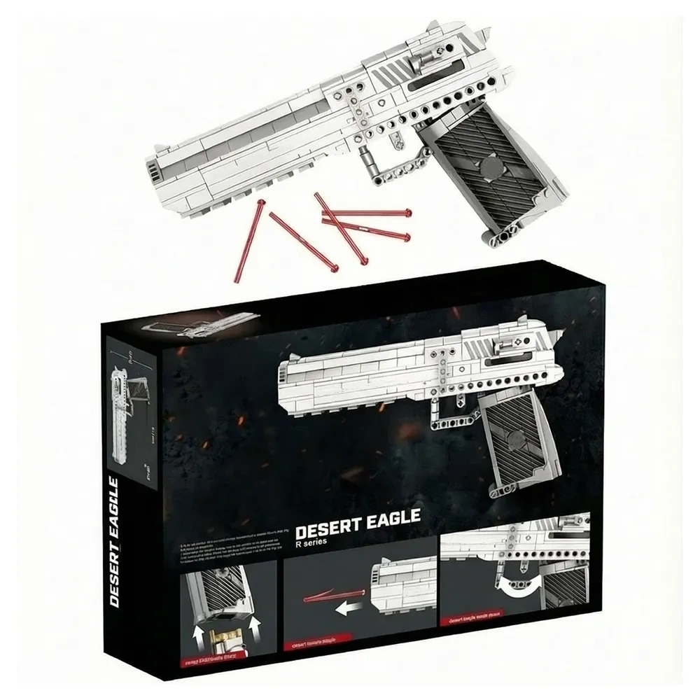 Desert Eagle pistol building blocks, 408-piece gun model kit