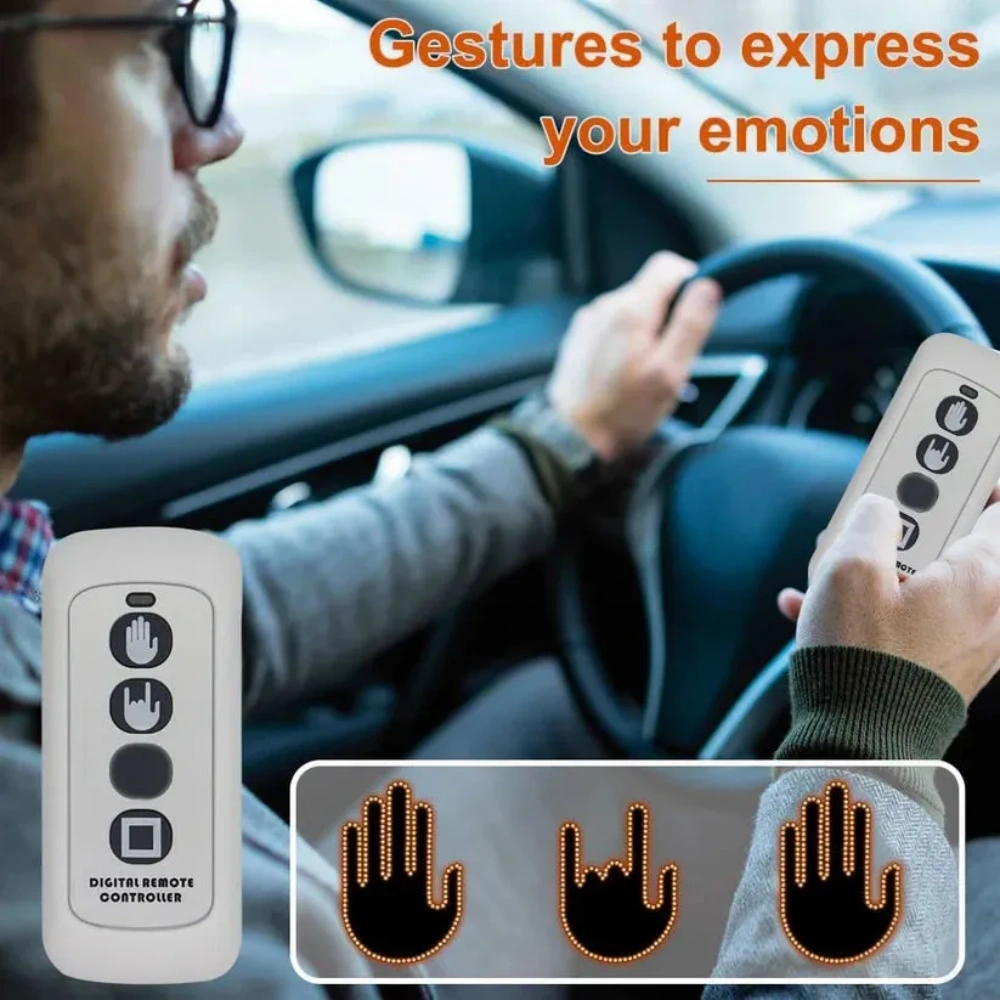 Finger Gesture Light – Funny LED Hand Sign with Remote, Glow Gesture for Car and Truck