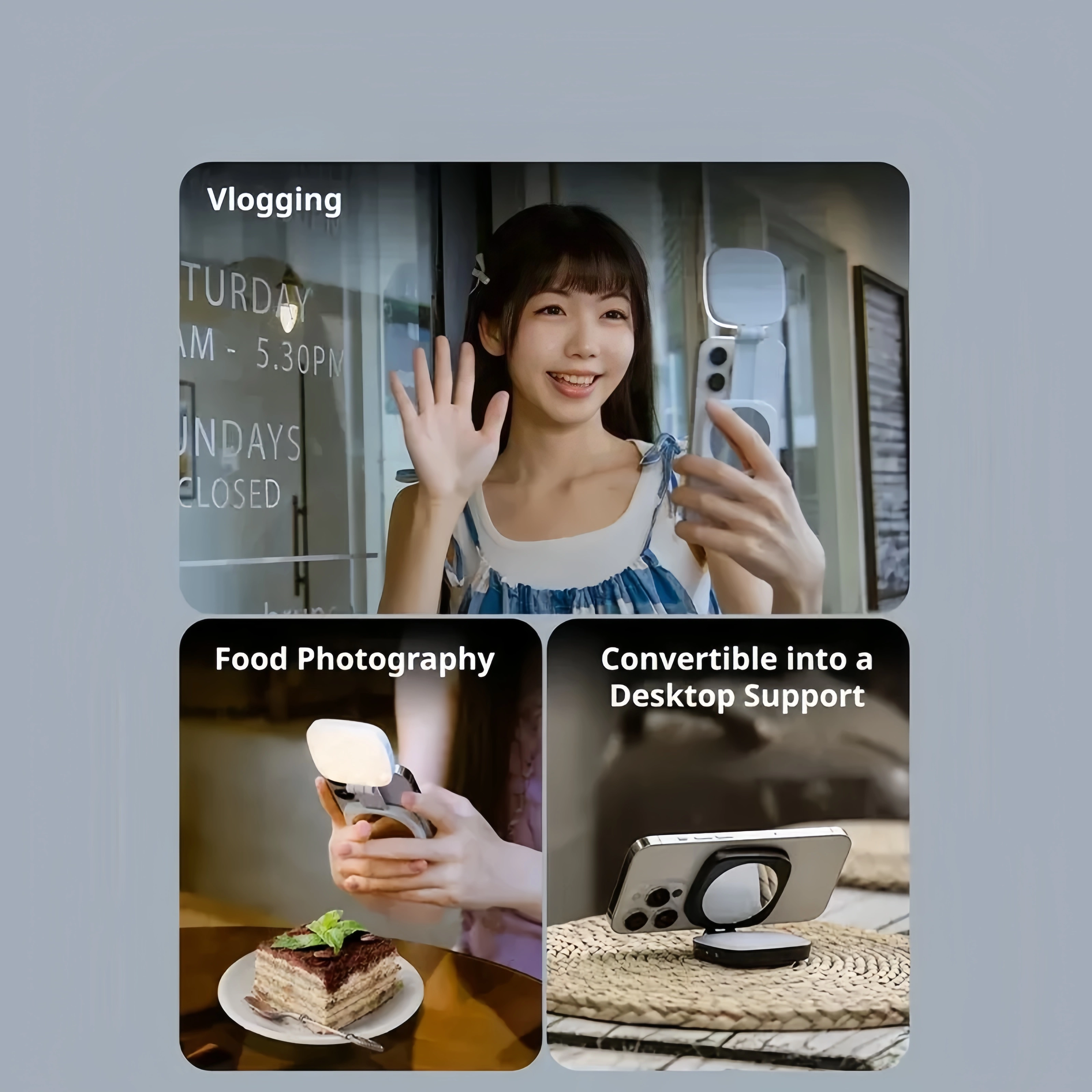 Magnetic Selfie Ring Light – Pocket-Size Phone Lighting with Mirror