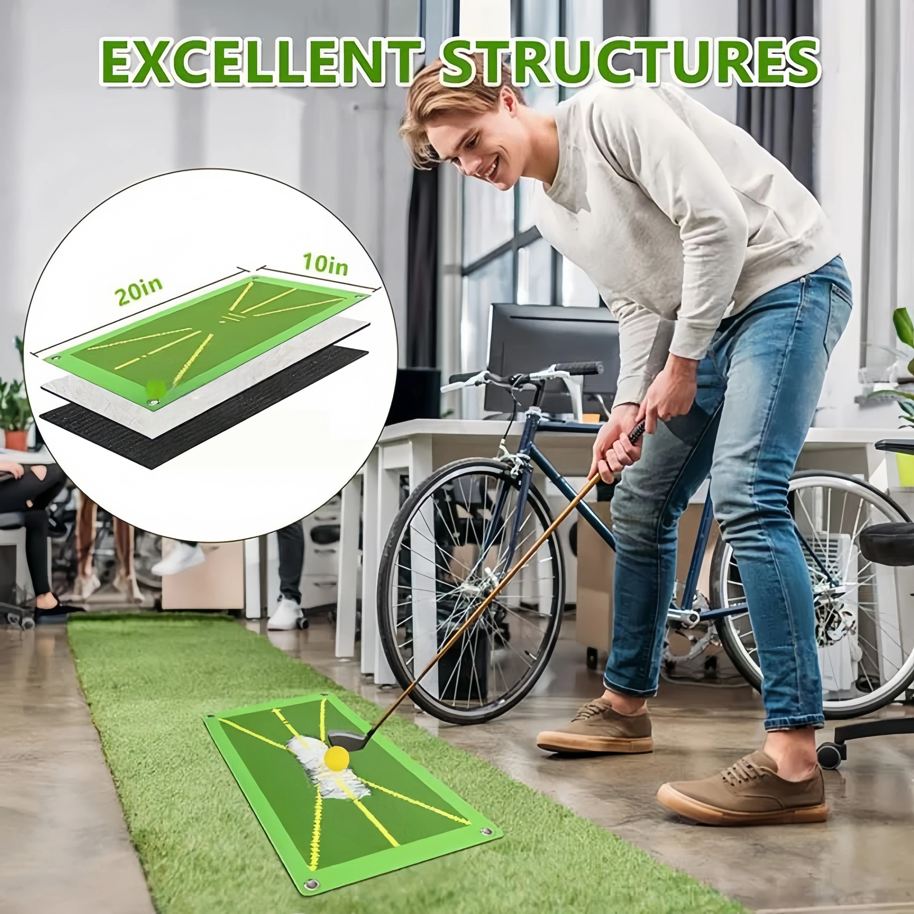 Golf Swing Tracking Practice Mat Set