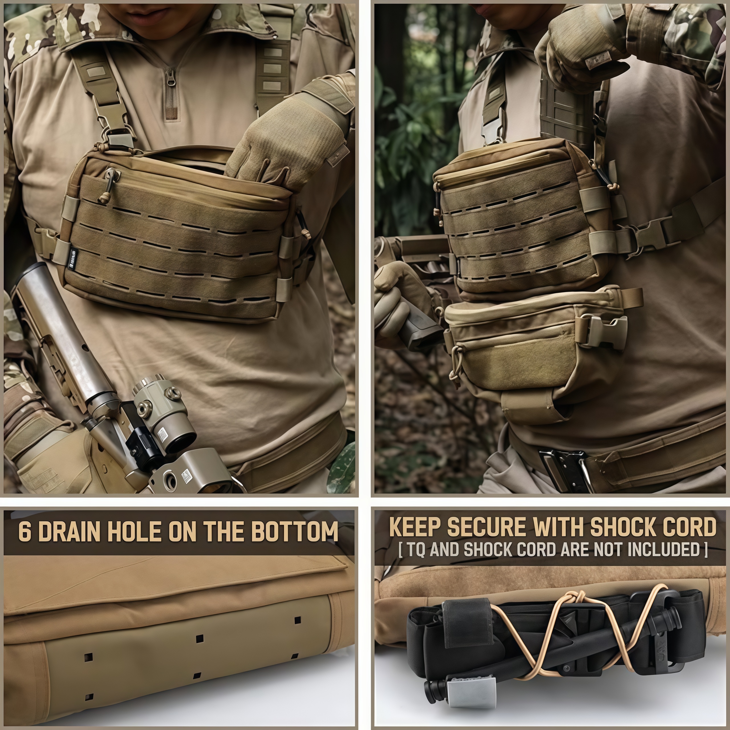 Compact Chest Rig Bag – Modular Front Loop Design for Outdoor & EDC Use