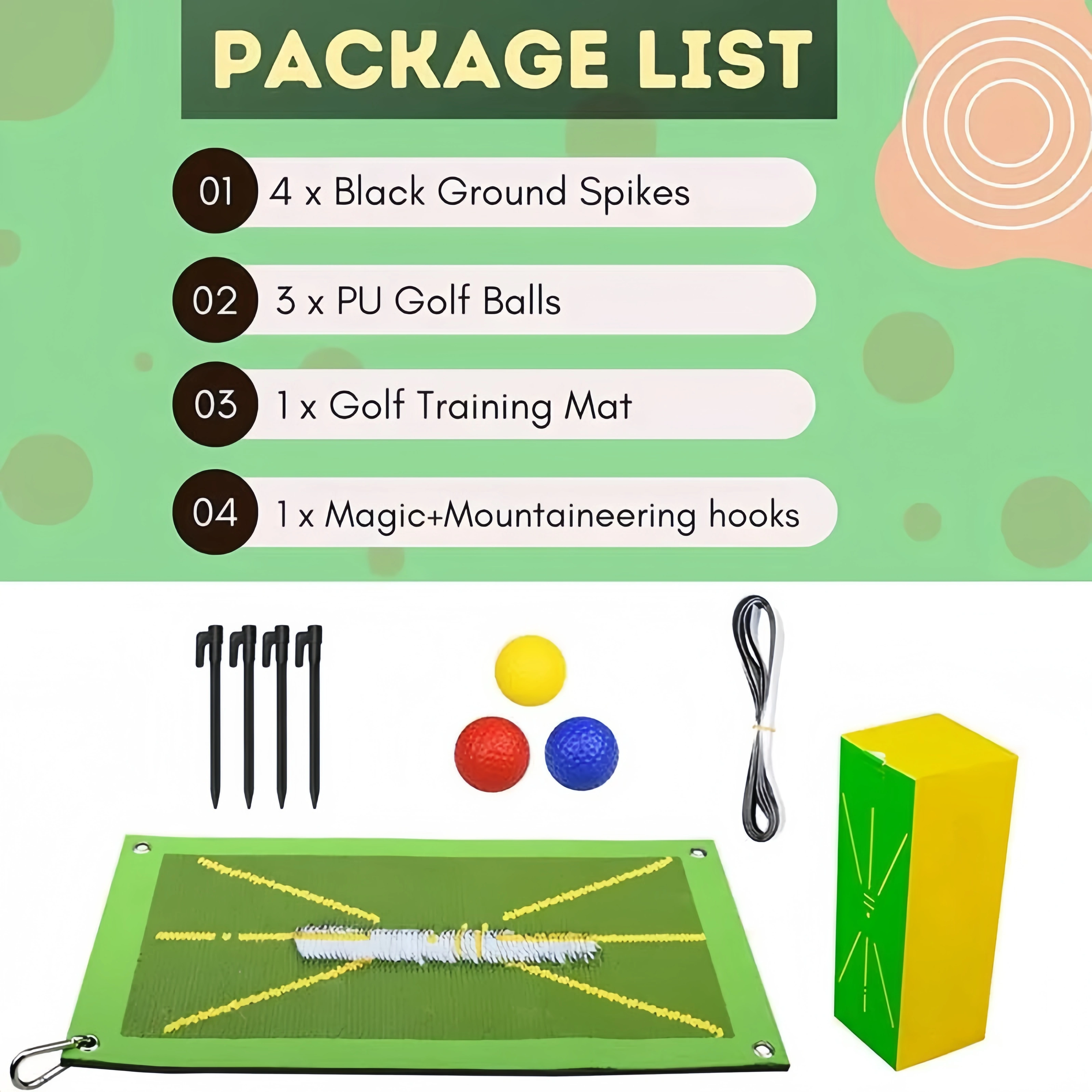 Golf Swing Tracking Practice Mat Set