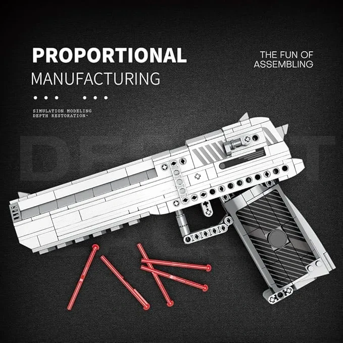 Desert Eagle pistol building blocks, 408-piece gun model kit