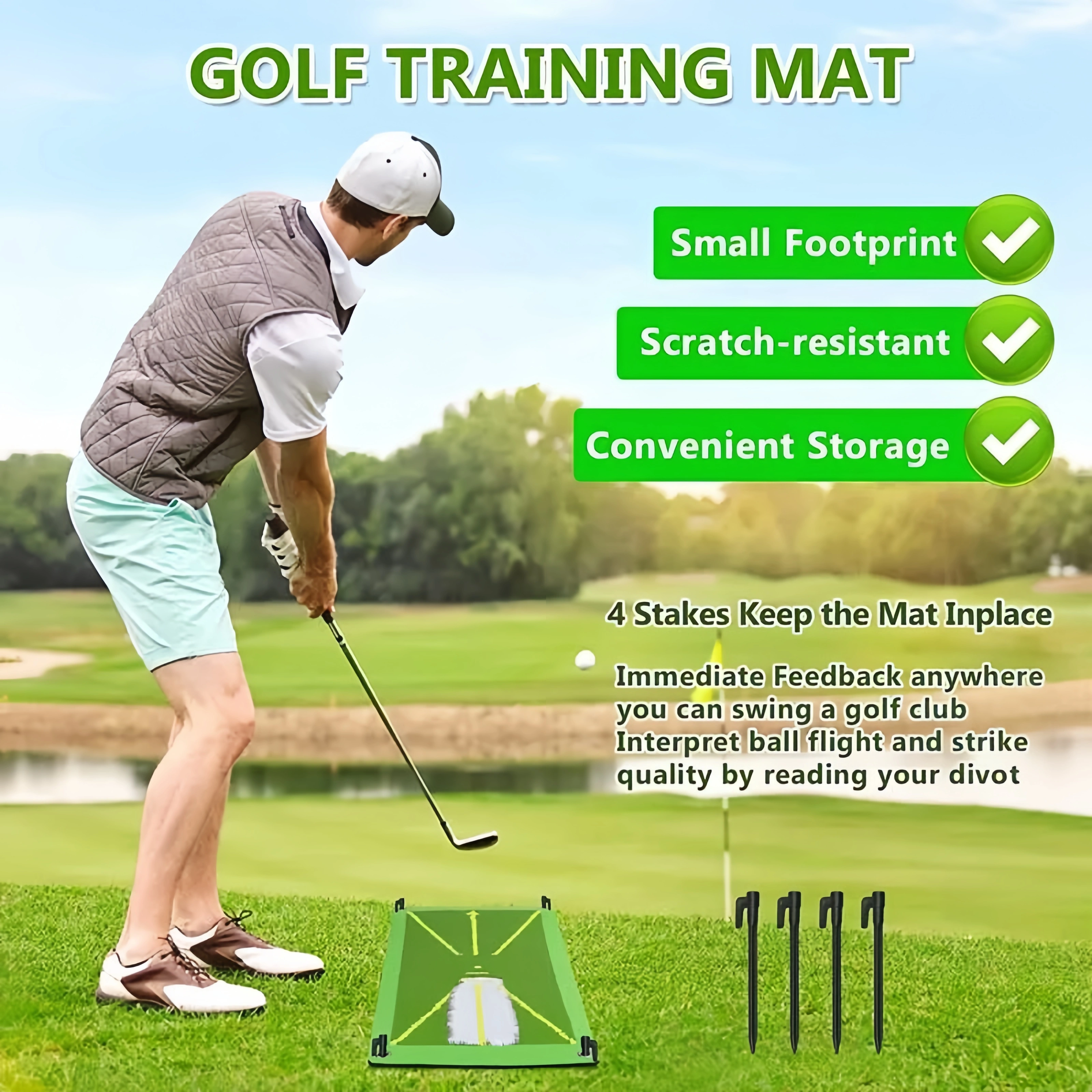 Golf Swing Tracking Practice Mat Set