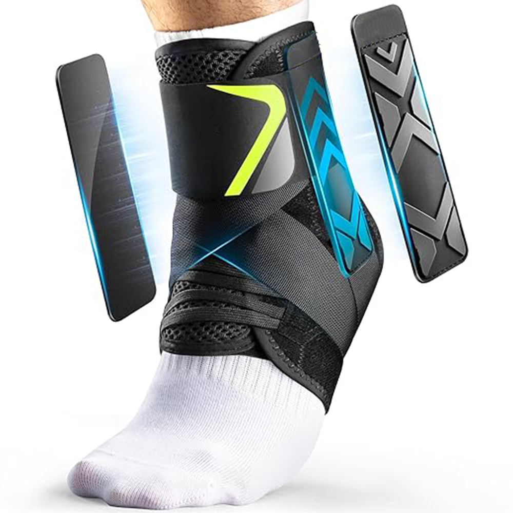 Quick-tie ankle brace with side stabilizing pads