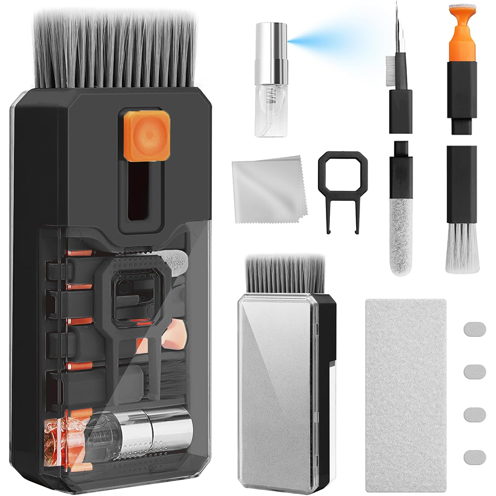 Multifunctional computer screen cleaning brush tool