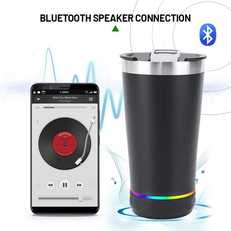 16oz Insulated Tumbler & Bluetooth Speaker for Music on the Move