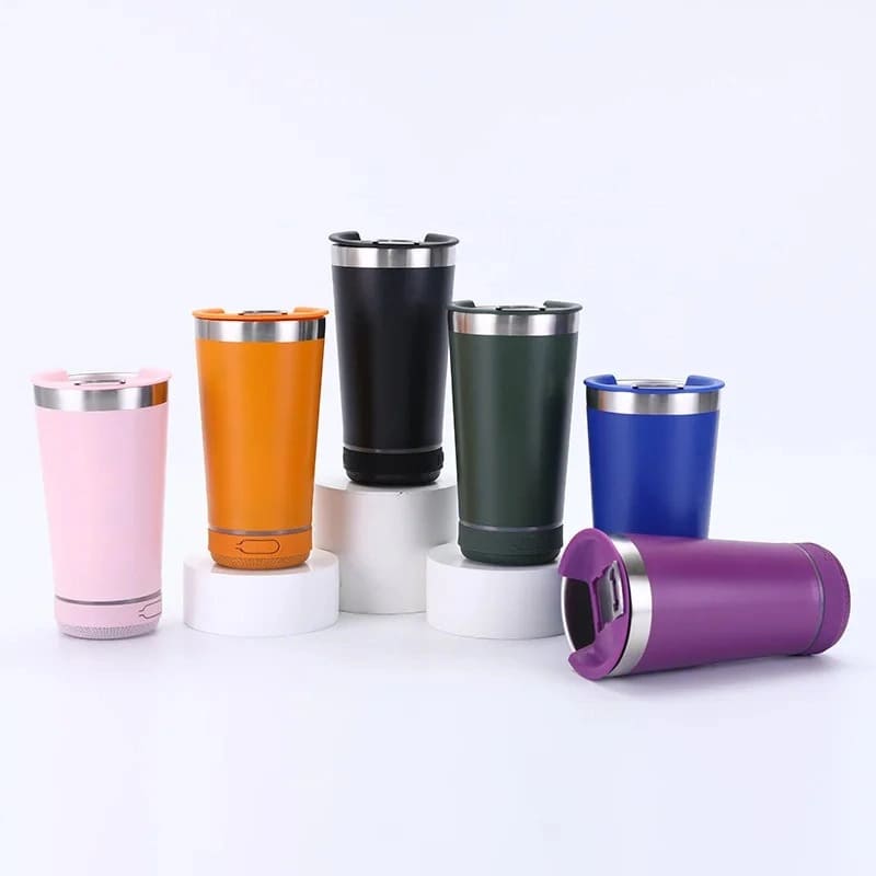 16oz Insulated Tumbler & Bluetooth Speaker for Music on the Move
