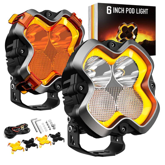 LED Pod Lights – 3” / 6” / 8” High-Performance Off-Road Lights with Spot & Flood Beams + DRL Modes