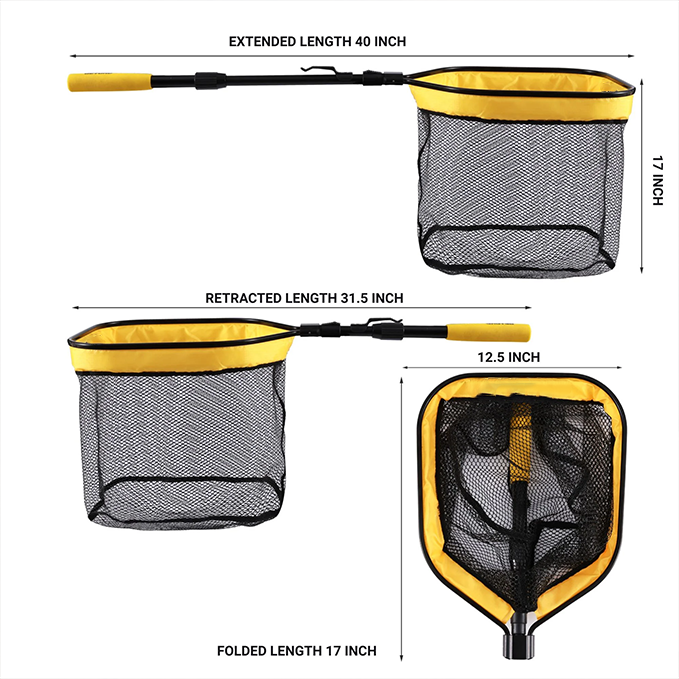 Floating fishing net with handle – foldable