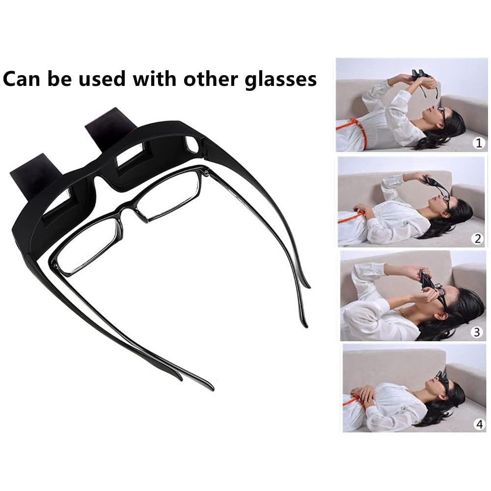 Lazy Glasses – Prism Glasses for Bed Reading and Watching TV, Adjustable for Adults and Children