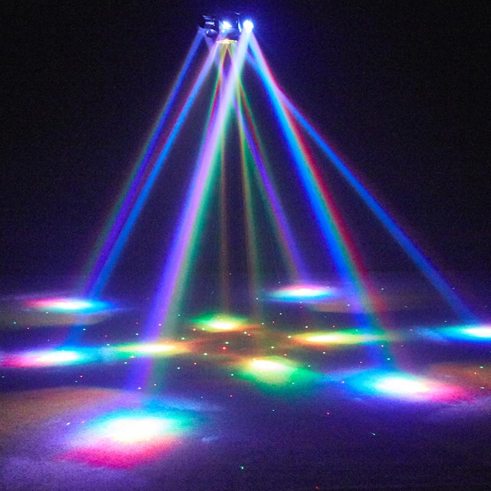 4-in-1 Moving Head Stage Light – RGBW Beam, Bee Eye Effect & Strobe Party Lighting