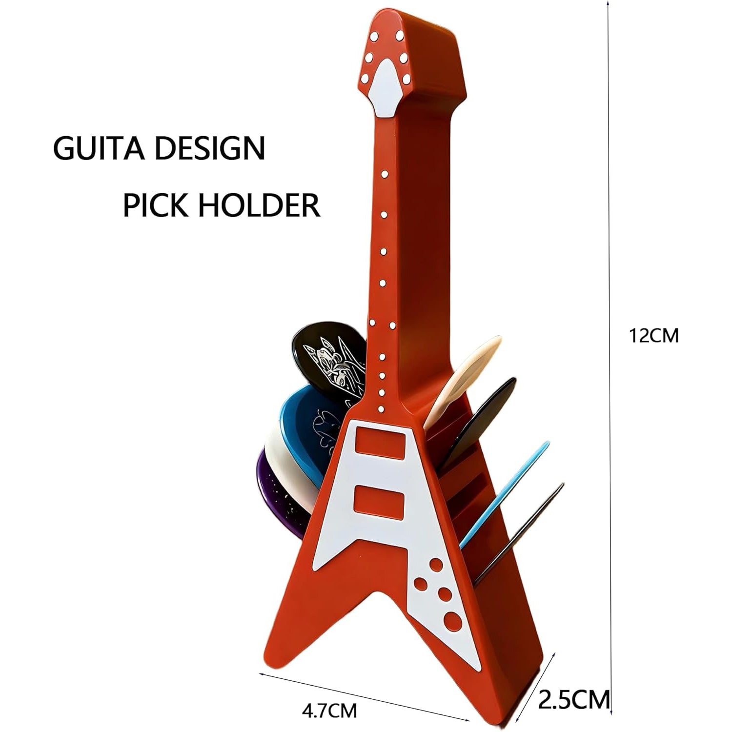3D Printed Guitar Pick Holder Set – Amp Style Storage & Guitar Stand Combo