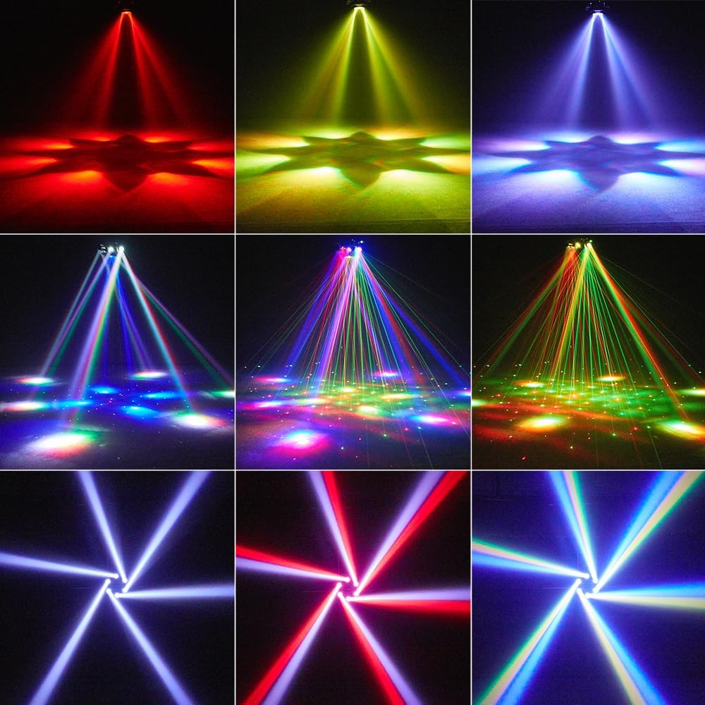 4-in-1 Moving Head Stage Light – RGBW Beam, Bee Eye Effect & Strobe Party Lighting