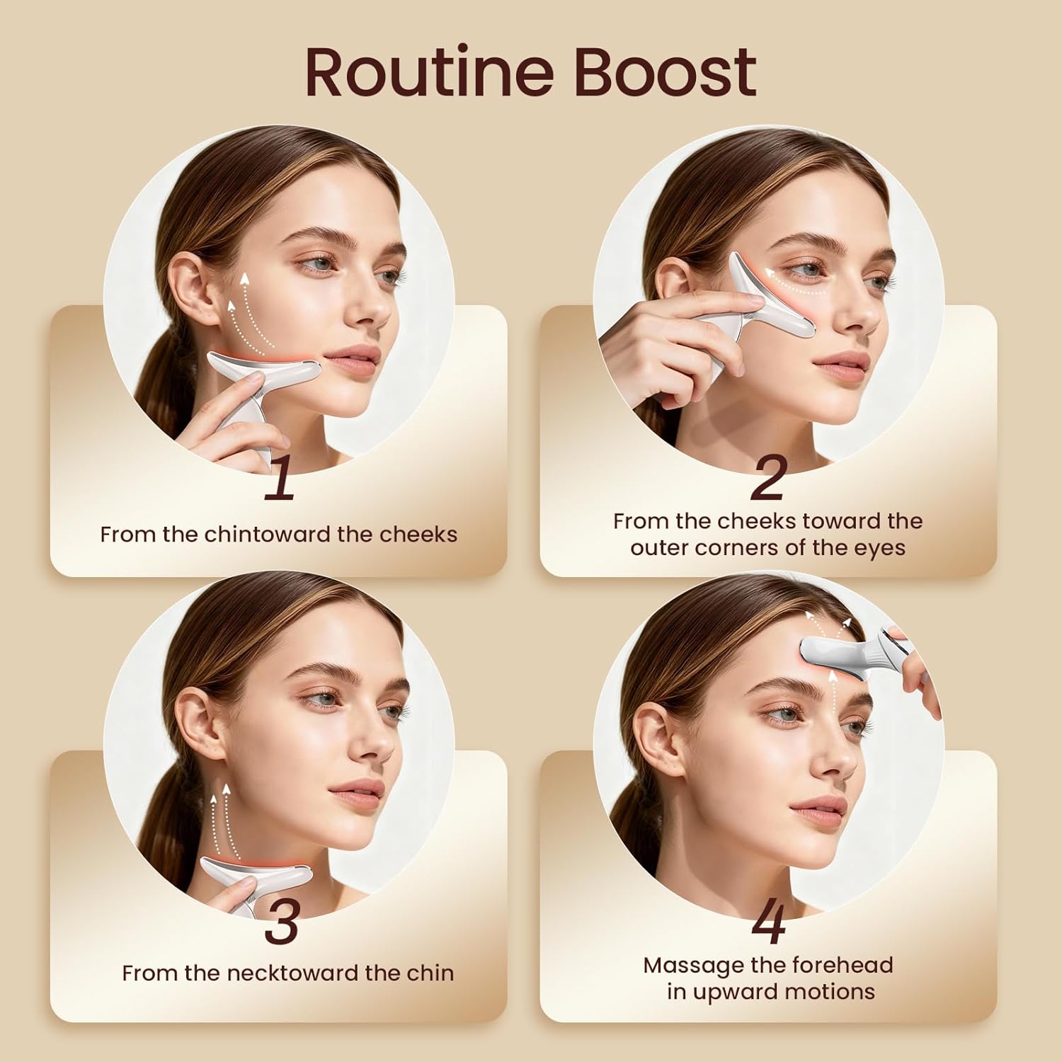 7-Color LED Facial Therapy Device, 3-in-1 Skin Care Tool for Wrinkle Reduction, Anti-Aging