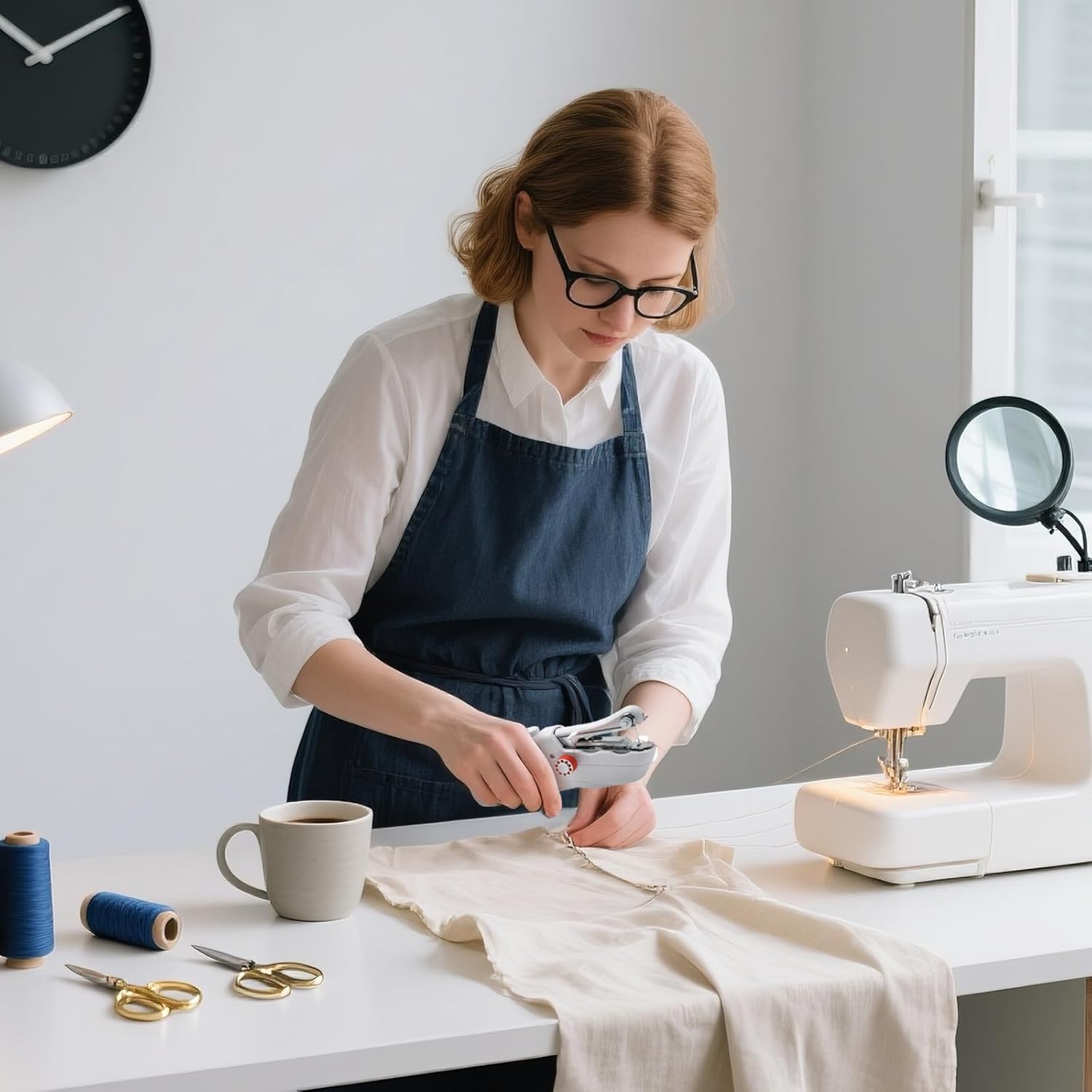 Handheld Portable Cordless Sewing Machine with 109-Piece Sewing Kit, Mini Electric Sewing Machine for Home and Travel Use