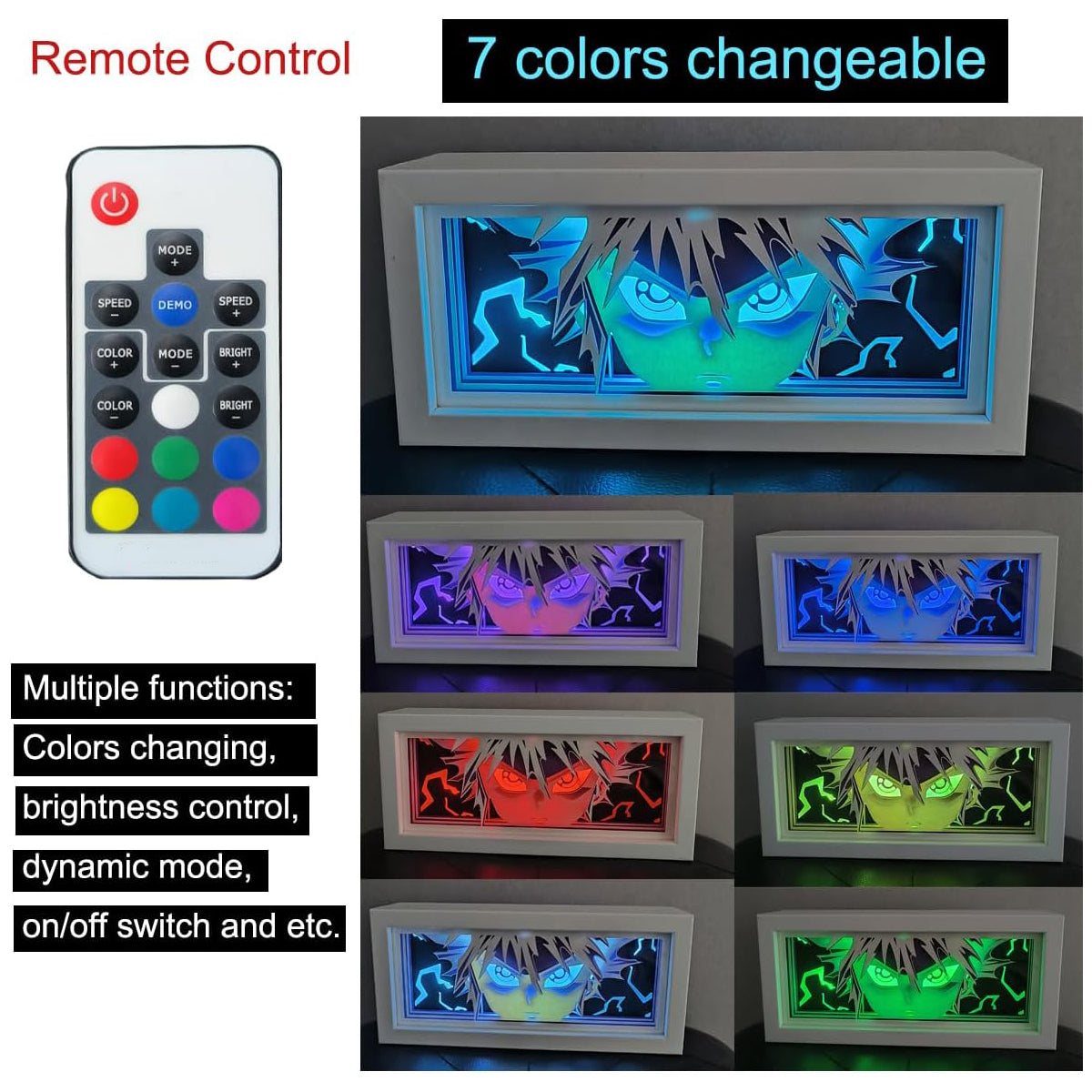 Anime Shadow Box RGB LED Light | Multicolor Paper Cut-Out Animation Light