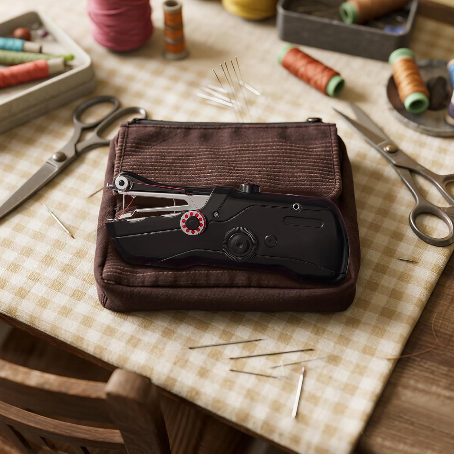 Handheld Portable Cordless Sewing Machine with 109-Piece Sewing Kit, Mini Electric Sewing Machine for Home and Travel Use