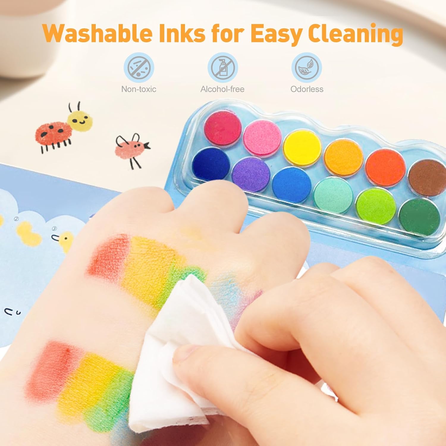 Fingerprint Coloring Book for Kids – 12 Colors Finger Painting Activity Book