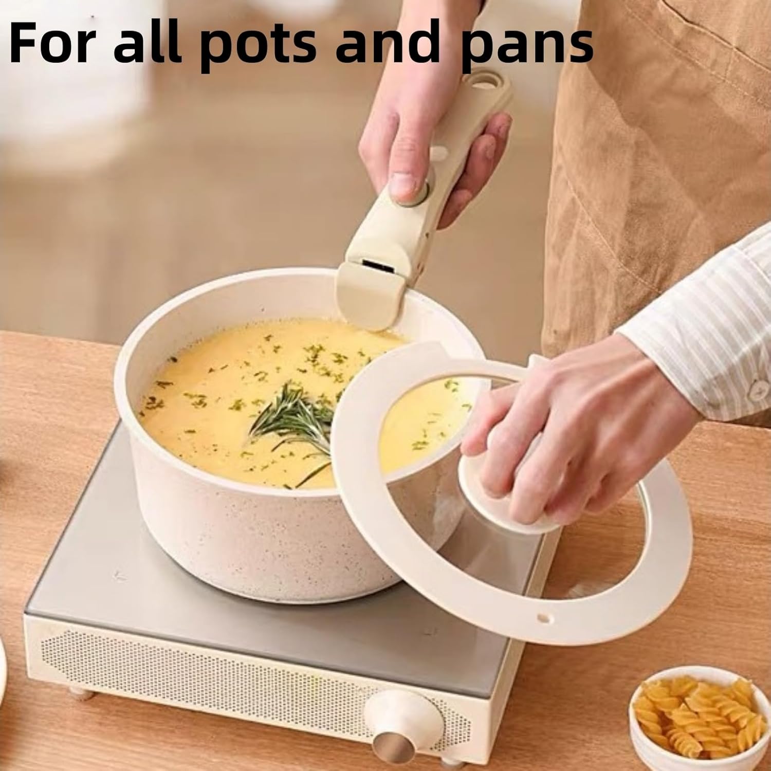 Detachable Cookware Handle with Spatula Rack and Oil Drip Mat – Heat-Resistant