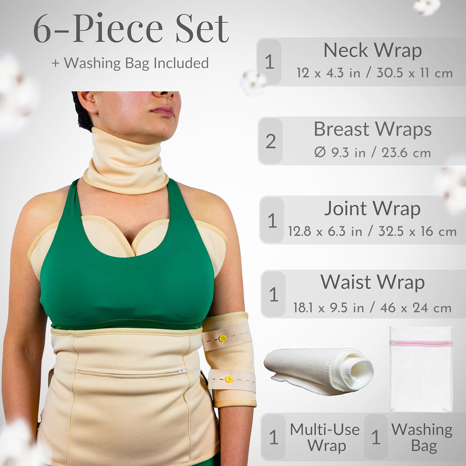 Reusable Castor Oil Packs - Organic Cotton , 6 Pieces, for Abdomen