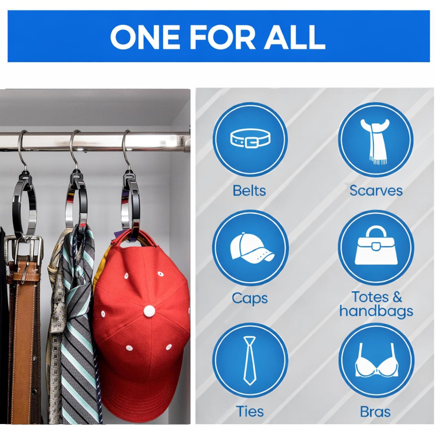 Multifunctional Rollable Hanger | Space-Saving Organizer for Belts, Hats, Scarves