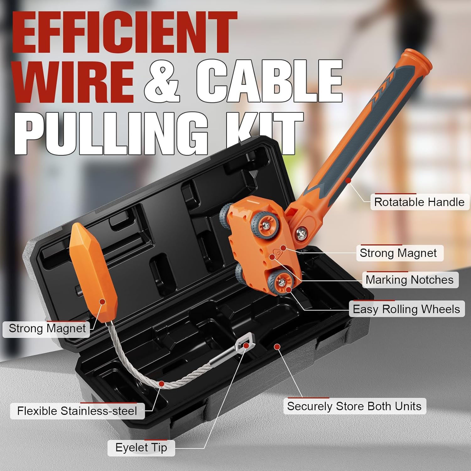 Rare-Earth Magnetic Cable Puller – Smooth Wire Routing for Tight Wall Spaces